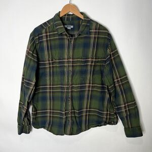 Guide Series Button Up Plaid Long Sleeve Work Shirt Green Men's Size XL